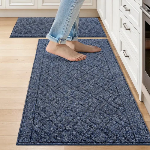 Vista 55 de COSY HOMEER Tapete de cocina antideslizantes, absorbentes para el piso, alfombra de cocina lavable, tapete de pie para fregadero, alfombra de Beige