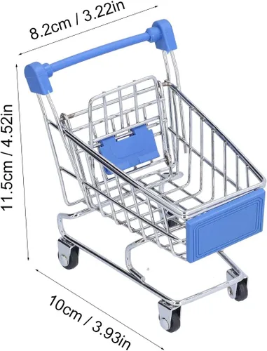 Vista 5 de Dpofirs Mini carrito de supermercado, carrito de compras, carrito de supermercado, mini carrito de compras, mini juguete de almacenamiento