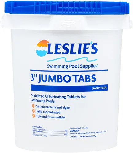 Vista 8 de Leslie's Paquete de cloro y choque para piscinas desinfectantes, incluye cubo de 5 libras de tabletas de cloro estabilizadas de 3 pulgadas y 6