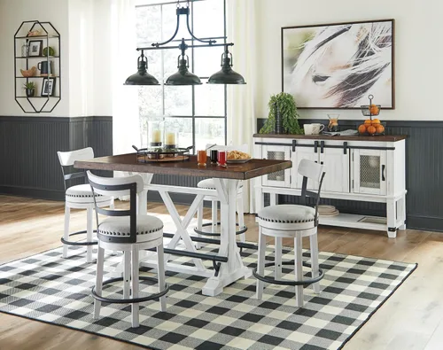 Vista 14 de Signature Design by Ashley Valebeck - Servidor de comedor de estilo granja o gabinete de aparador, blanco y marrón