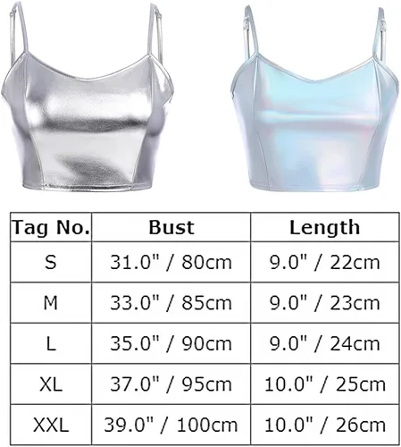 Vista 4 de Top corto holográfico metálico brillante con hombros descubiertos para mujer, blusa de tubo para rave, casual, sin tirantes, chaleco básico sexy