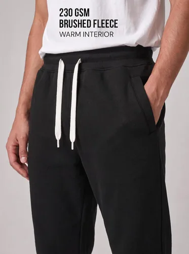 Vista 12 de Southpole, 1570 - Pantalones deportivos básicos tipo jogger de forro polar para hombre Negro