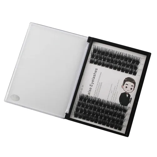 Vista 4 de Bodermincer 84 racimos de pestañas postizas en racimo D, pestañas postizas de volumen, extensiones de pestañas naturales, efecto 3D, banda unida