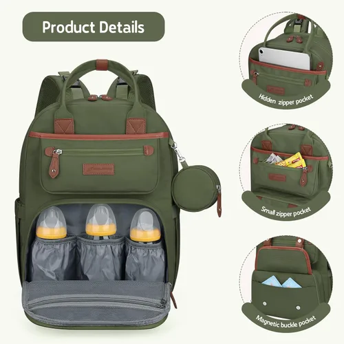 Vista 2 de Maelstrom Mochila para pañales, 30L verde militar
