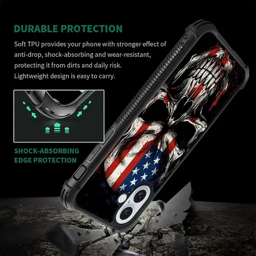 Vista 155 de Funda compatible con iPhone 8, a prueba de golpes, antiarañazos, bandera de ciervos de cola blanca de grano de madera estadounidense