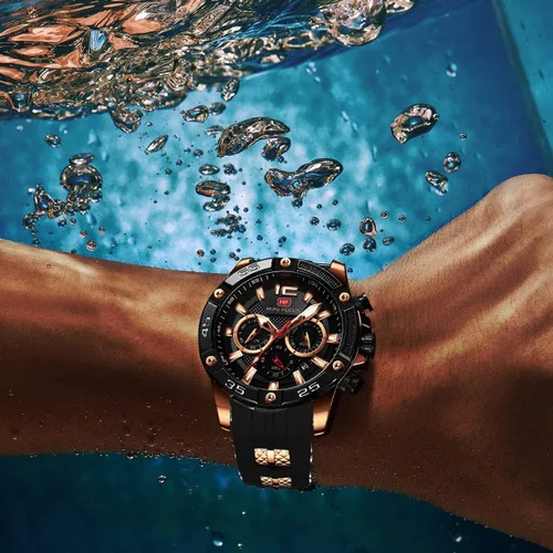 Vista 3 de Mini Focus Men Watches Unique Casual Wrist Watches ChronographWaterproofLuminousCalendar24 Hours Silicon Band Fashion Watches for Men
