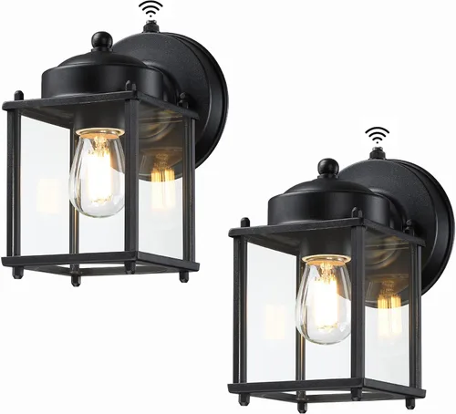 Vista 10 de LIT-PaTH Lámpara de pared para exteriores, cristal metálico antioxidante, negro, paquete de 2