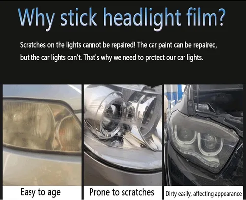 Vista 5 de NaKeah Película protectora de faros delanteros de coche para V-olvo XC40 2019 2020 Película protectora transparente para faros delanteros