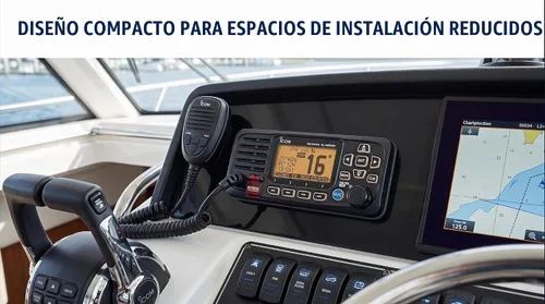Vista 2 de Icom IC-M330G Ultra Compact VHF Transceptor Marino con GPS - Negro