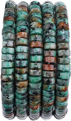 Vista 7 de BEADIA Cuentas Espaciadoras de Jade Natural Africano Planas Redondas Sueltas para Hacer Joyas con Abalorios 3mmx2mm 38cm