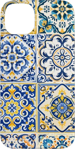 Vista 15 de Funda para iPhone 17 con diseño de azulejos mediterráneos sicilianos