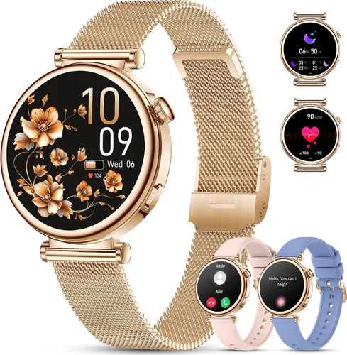 Vista 10 de Reloj inteligente para mujer (respuesta/hacer llamadas) 1.27 pulgadas HD Fitness Tracker Smartwatch compatible con Android iPhone teléfono