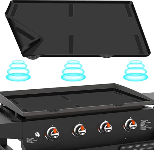 Vista 7 de Alfombrilla de silicona para parrilla de 17 pulgadas para Blackstone, cubierta protectora magnética, cubierta superior de parrilla Blackstone