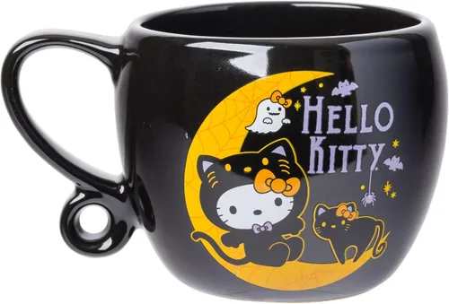 Vista 2 de Taza de cerámica Silver Buffalo Sanrio Hello Kitty con asa de lazo de Halloween, 15.9 onzas Sanrio Hello Kitty - Bucle de Halloween