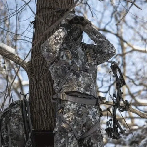 Vista 6 de Muddy Hunting Tree Stand Safety Systems Lightweight Padded Nylon Whitetail Deer Quick-Release Ambush Optifade Elevated II Harness
