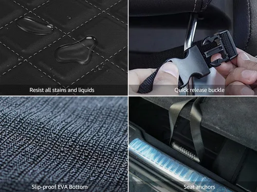Vista 7 de Forro de carga para perros SUV, cubierta de carga impermeable para perro con protección de solapa para parachoques, alfombrilla duradera