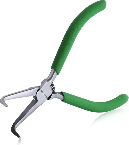 Vista 12 de SPEEDWOX 2PCS Alicates Mini de Punta de Aguja Curvados con Dientes y Alicates de Punta de Aguja para Fabricación de Joyas, Alicates de Punta Larga