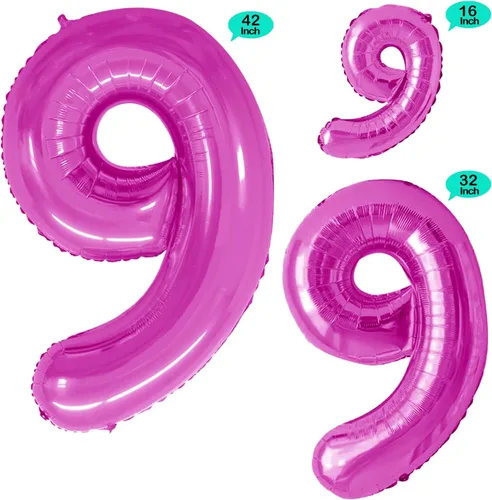 Vista 397 de GOER Globos Número 10 para Decoraciones de Fiesta de 10º Cumpleaños, Globos de Helio de Papel de Aluminio Jumbo de 42 Pulgadas para 10º Aniversario