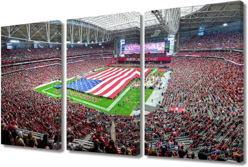 Vista 24 de TUMOVO MetLife Stadium - Decoración de pared de Nueva York, 3 piezas, lienzo, arte de pared para decoración del hogar, juegos de fútbol americano