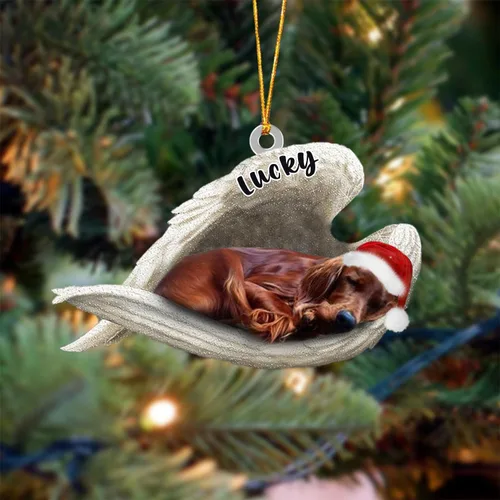Vista 30 de Ángel durmiente de Afghan Hound para Navidad, adorno personalizado con el nombre del perro, adorno de Navidad personalizado para amantes de perros