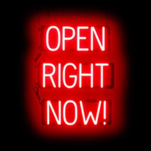 Vista 15 de SpellBrite Letrero LED Neon OPEN para negocios - Azul, 17" x 6