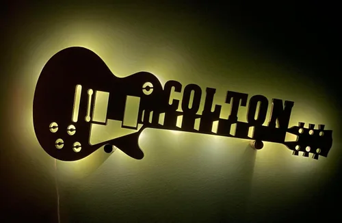 Vista 10 de NEID Luz LED única de guitarra clásica para colgar en la pared, personalizada con nombre para fanáticos de la música, hombres, mujeres, profesores