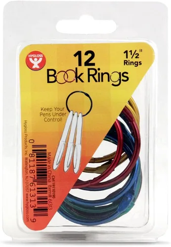 Vista 16 de Hygloss Products 61311 - Anillos de libro – Anillos de acero de colores surtidos de 1 pulgada, paquete de 12 Variado