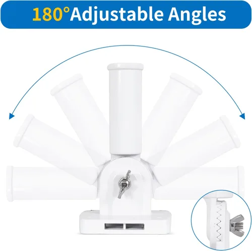 Vista 2 de Soporte ajustable para mástil de bandera, soporte para poste de bandera para exterior de la casa, aluminio resistente, soporte de montaje de poste