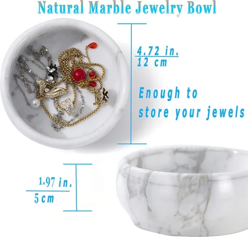 Vista 2 de Plato de joyería de mármol - Soporte para anillos