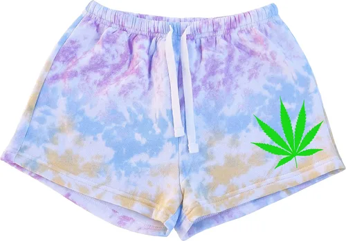 Vista 4 de Junior's Tiny Weed Leaf V360 Women Sweat Fleece Shorts Women