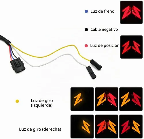 Vista 6 de Luz trasera integrada LED con señal de giro para 2013-2024 Kawasaki Z125 Pro / 2013-2016 ZX-6R 636 Z800 (FUMAR)