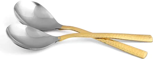 Vista 7 de Cuchara de servir de cobre con mango de martillo, cuchara de mesa para cocina, vajilla, utensilios de servir, herramientas de cocina de cobre