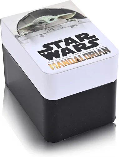 Vista 5 de Accutime Lucas Star Wars Mandalorian Baby Yoda Reloj analógico para mujer, piel sintética rosa, reloj analógico femenino (Modelo: MNL5029AZ)