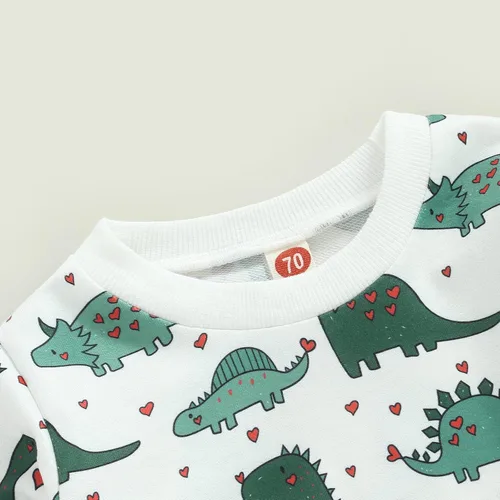 Vista 12 de Mameluco de manga larga con estampado de corazón para el día de San Valentín, recién nacido, para bebés, niños y niñas