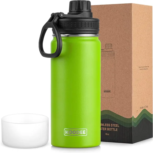 Vista 84 de koodee Botella de agua para niños, botella de agua de acero inoxidable de 12 onzas con aislamiento al vacío para la escuela, botella de agua de boca
