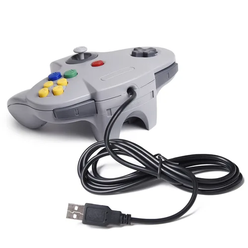 Vista 5 de MODESLAB Controlador USB N64, Retro Classic Controladores N64 Con Cable 64 Bit Control Remoto Gamepad Joystick para Windows PC Linux Mac Raspberry