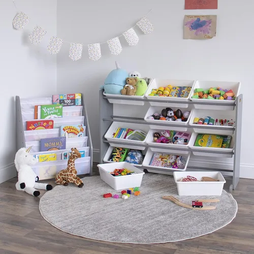 Vista 7 de Humble Crew - Estantería para niños de 6 niveles, organizador de estanterías para libros, armario extra grande para niños pequeños con bolsillos