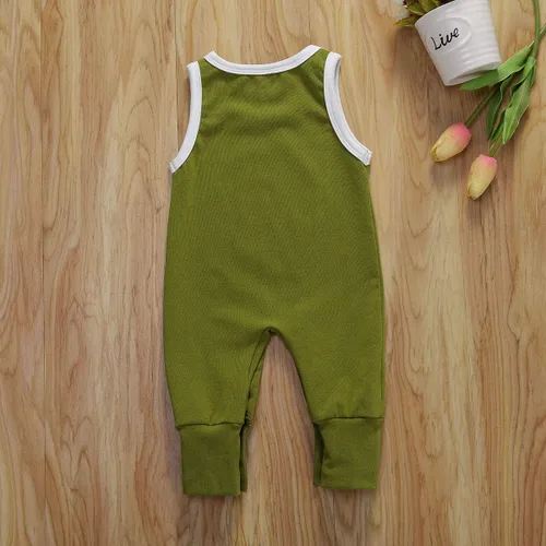 Vista 29 de Mameluco básico de una pieza de color sólido para bebés y niñas