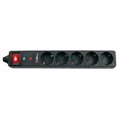 Vista 2 de Regleta Enchufes 5 Tomas con Interruptor Riello THUNDER 5002 Negro