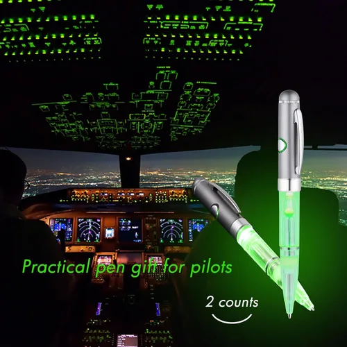 Vista 5 de Penyeah Bolígrafo de 7 colores en 1 con luz para escribir en la oscuridad, bolígrafo con luz LED que cambia multicolor para adultos y niños