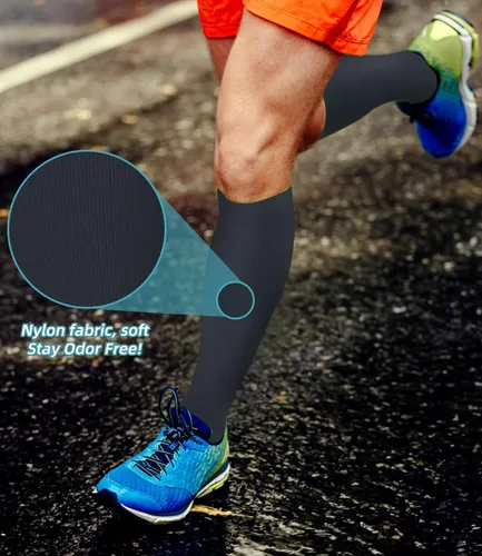Vista 6 de FuelMeFoot Calcetines de compresión - 20-30mmHg Soporte graduado para hombres y mujeres, ideales para fútbol, correr y enfermeras