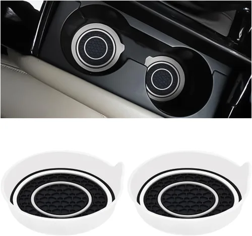 Vista 7 de Bittwee 2 piezas Posavasos para tazas de automóvil, alfombrillas de silicona para botellas de agua para vehículos, antideslizantes, impermeables