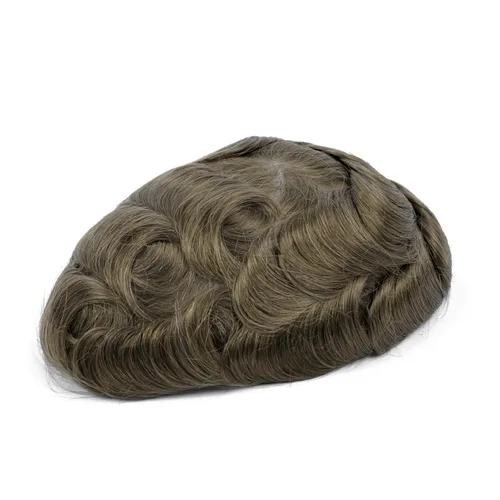 Vista 23 de GEXWORLDWIDE GEX 62 colores tupé para hombres 0.002 in piel ultra fina V-loop 8x10 pulgadas cabello humano conjunto gris densidad densidad densidad