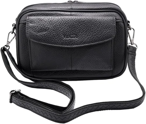 Vista 3 de Vidlea Bolso bandolera de cuero genuino para hombre, bolso de mensajero, organizador de chequera