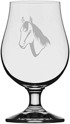 Vista 76 de Abaco Barb Body Horse - Vaso de cerveza Iona grabado (13.25 onzas)