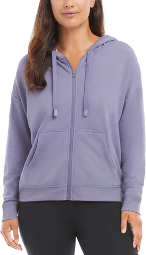 Vista 4 de Danskin Women's Zip Front Hoodie with Ruched Back Arctic Ice