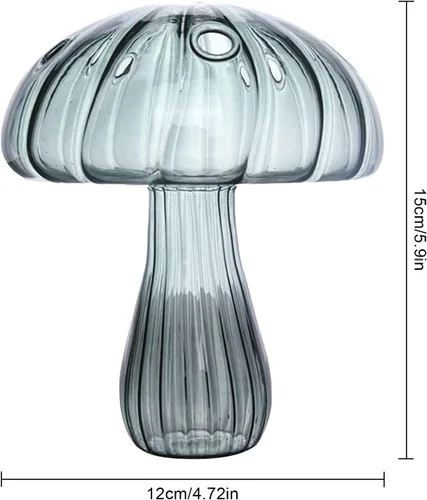 Vista 7 de IUIBMI Juego de jarrones de hongos – Floreros de cristal coloridos, jarrones pequeños para flores, maceta de cristal para centros de mesa
