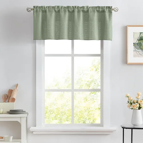 Vista 80 de Melodieux Cortinas de Niveles Semitraslúcidas Negras de 24 Pulgadas de Largo para Cocina, Cafetería, Dormitorio, Ventanas Pequeñas, Aspecto de Lino