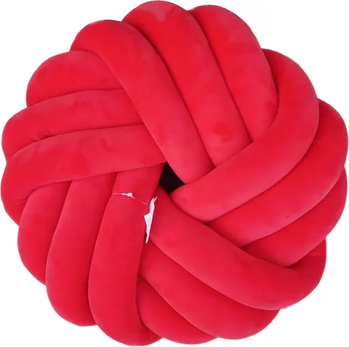 Vista 17 de Cyprinus Carpio Almohada creativa con nudo de bola de rosa, cojín de flor para sofá, almohada lumbar, decoración (rosa-C)