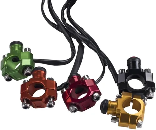 Vista 5 de Interruptor de apagado de arranque de motor de motocicleta, interruptor de apagado CNC universal para ATV, Dirt Pit Bike, scooter, Quad 12 V, 7/8